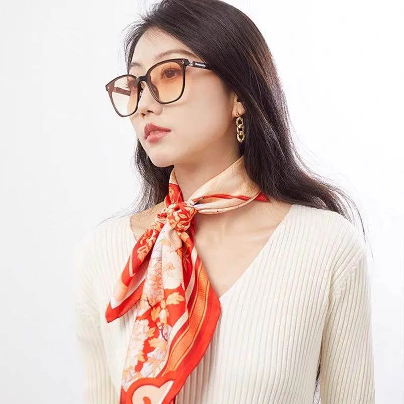 Mulberry Silk 16 Momme Elegant Silk Twilly Headband 63.5x63.5cm