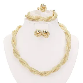 New Products Exaggerated Big Choker Vintage Chunky Statement Chain Necklace Bracelet Earrings Ring Jewelry Sets Accessories