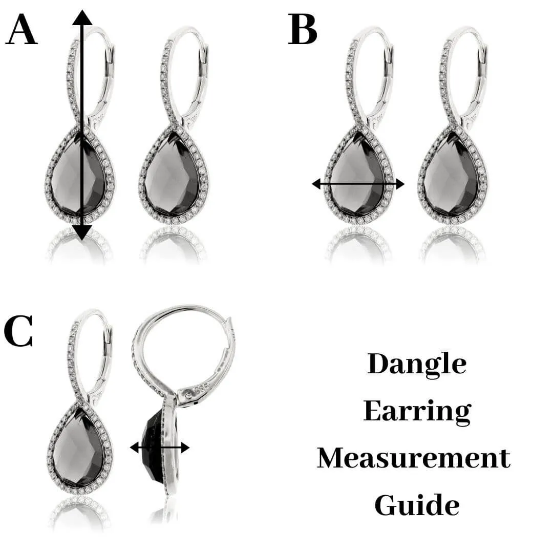 Oval Drop Four Blue Topaz & Rope Halo Earrings