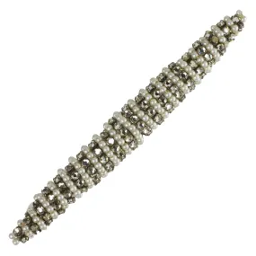 Pearl & Diamanté Bar Pin by Hattie Carnegie