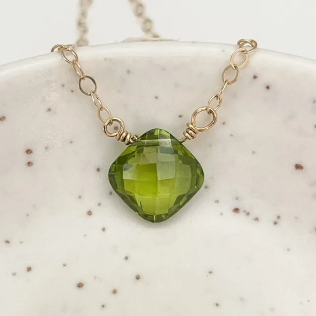 Peridot Cushion Necklace