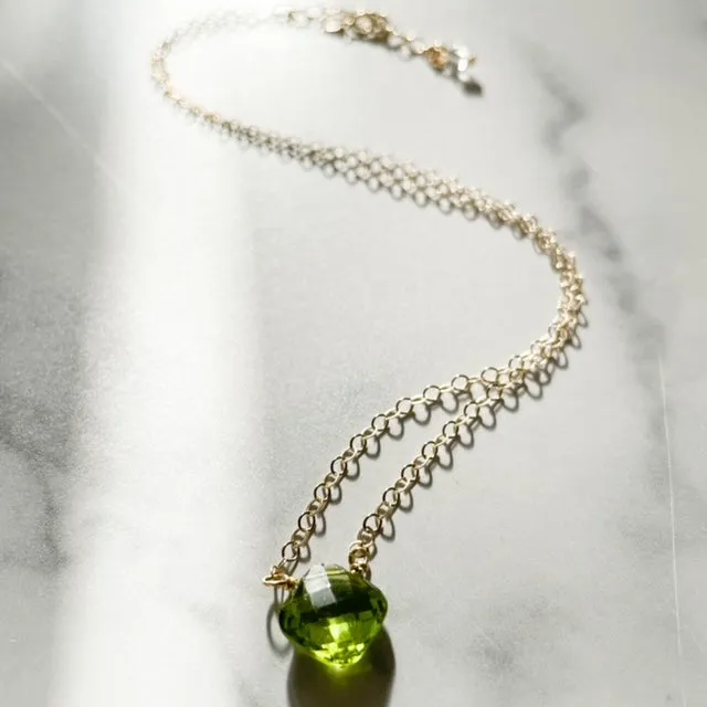 Peridot Cushion Necklace