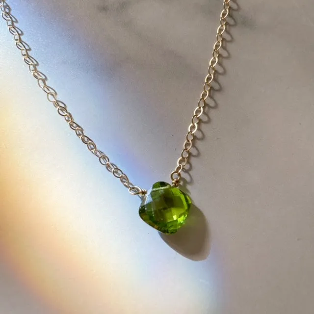 Peridot Cushion Necklace