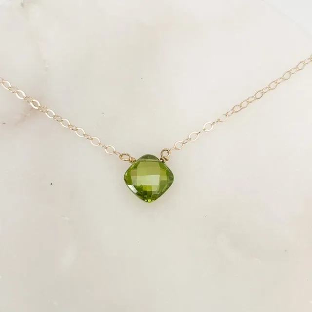 Peridot Cushion Necklace