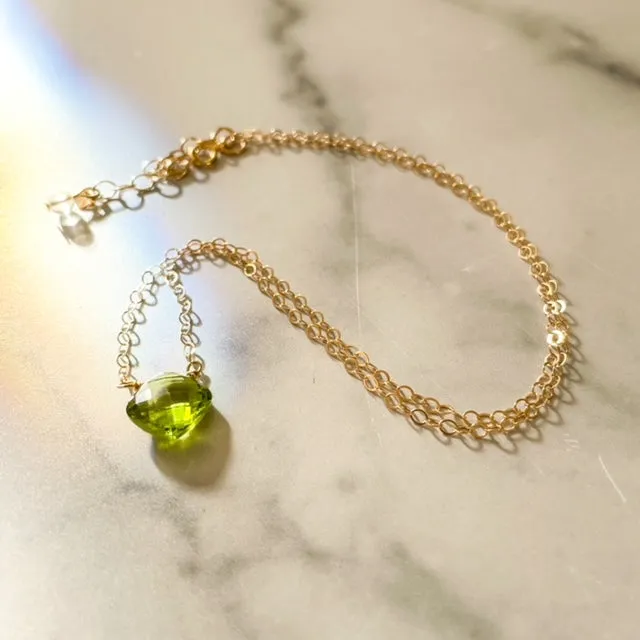 Peridot Cushion Necklace
