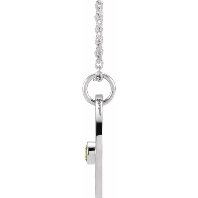 Peridot Gemini Zodiac Disc 16-18" Necklace