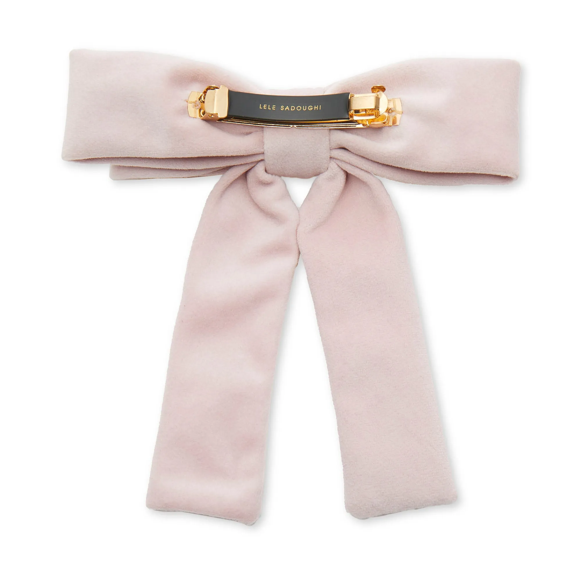 PINK VELVET ANTOINETTE BOW BARRETTE
