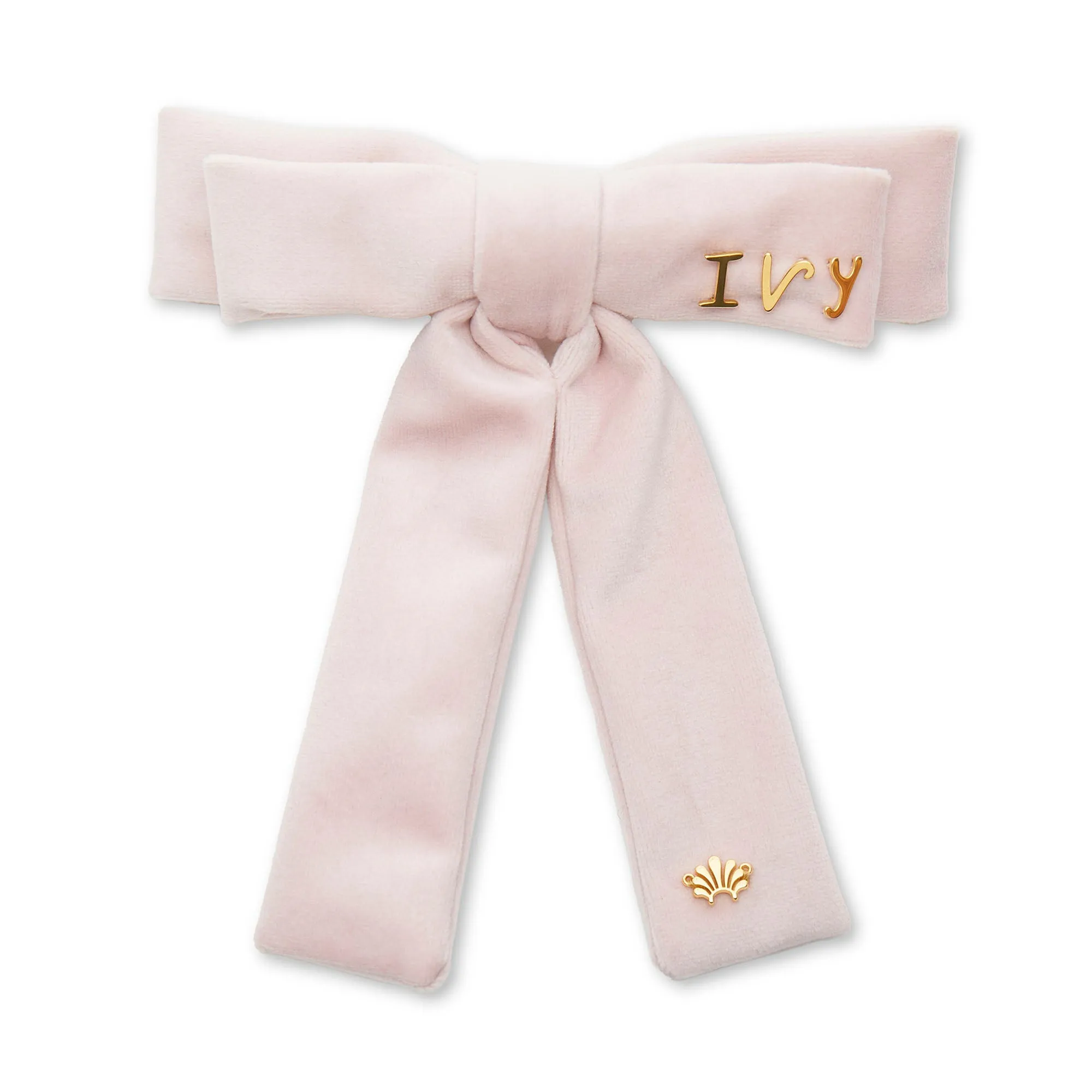 PINK VELVET ANTOINETTE BOW BARRETTE