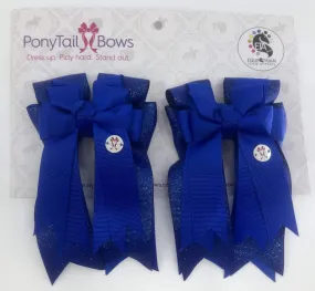 PonyTail Bows- Royal Solid Glitter