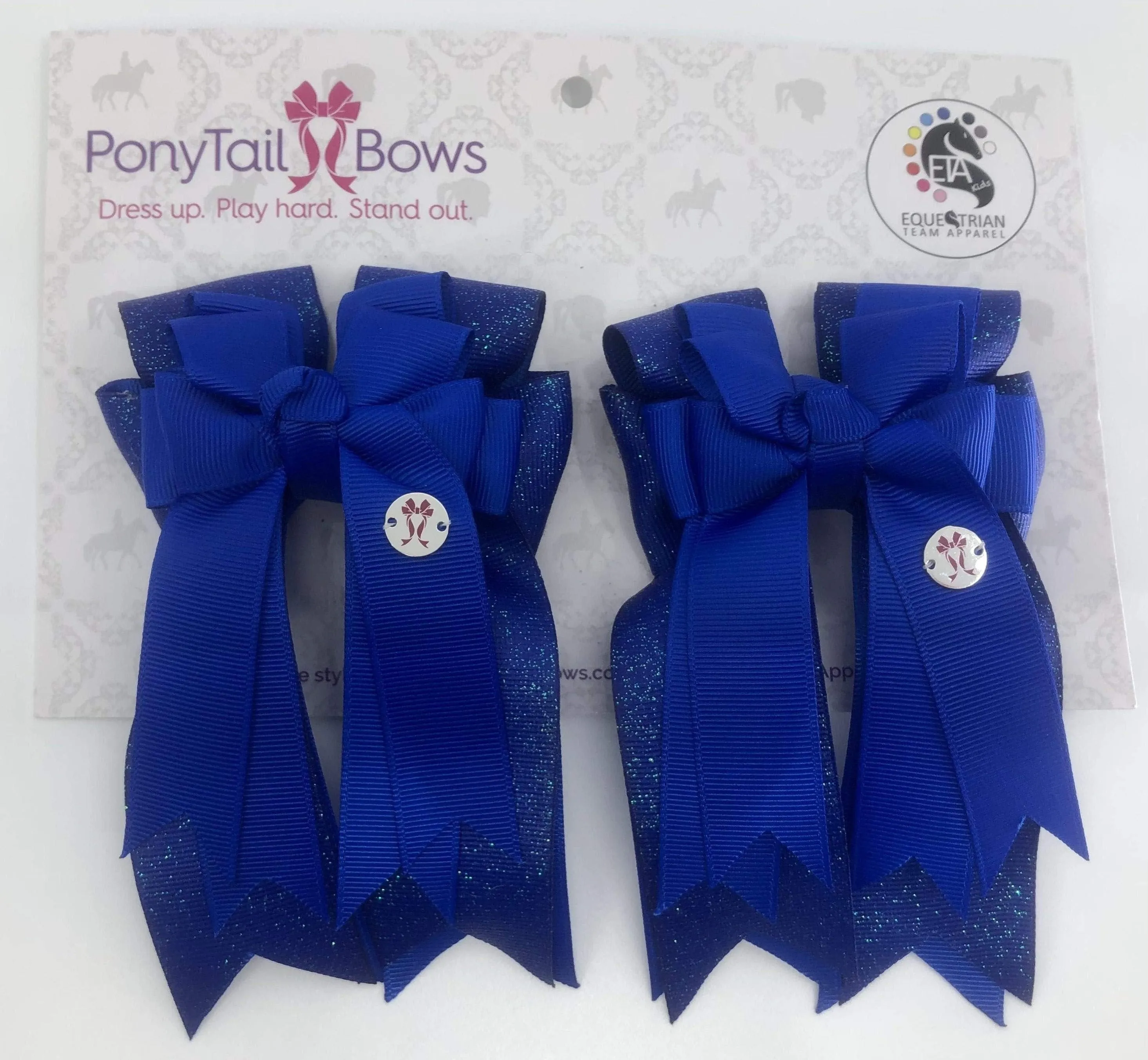 PonyTail Bows- Royal Solid Glitter