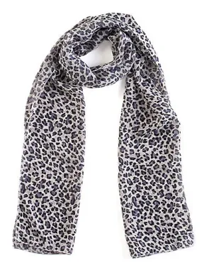 Purple Leopard Print Chiffon Scarf