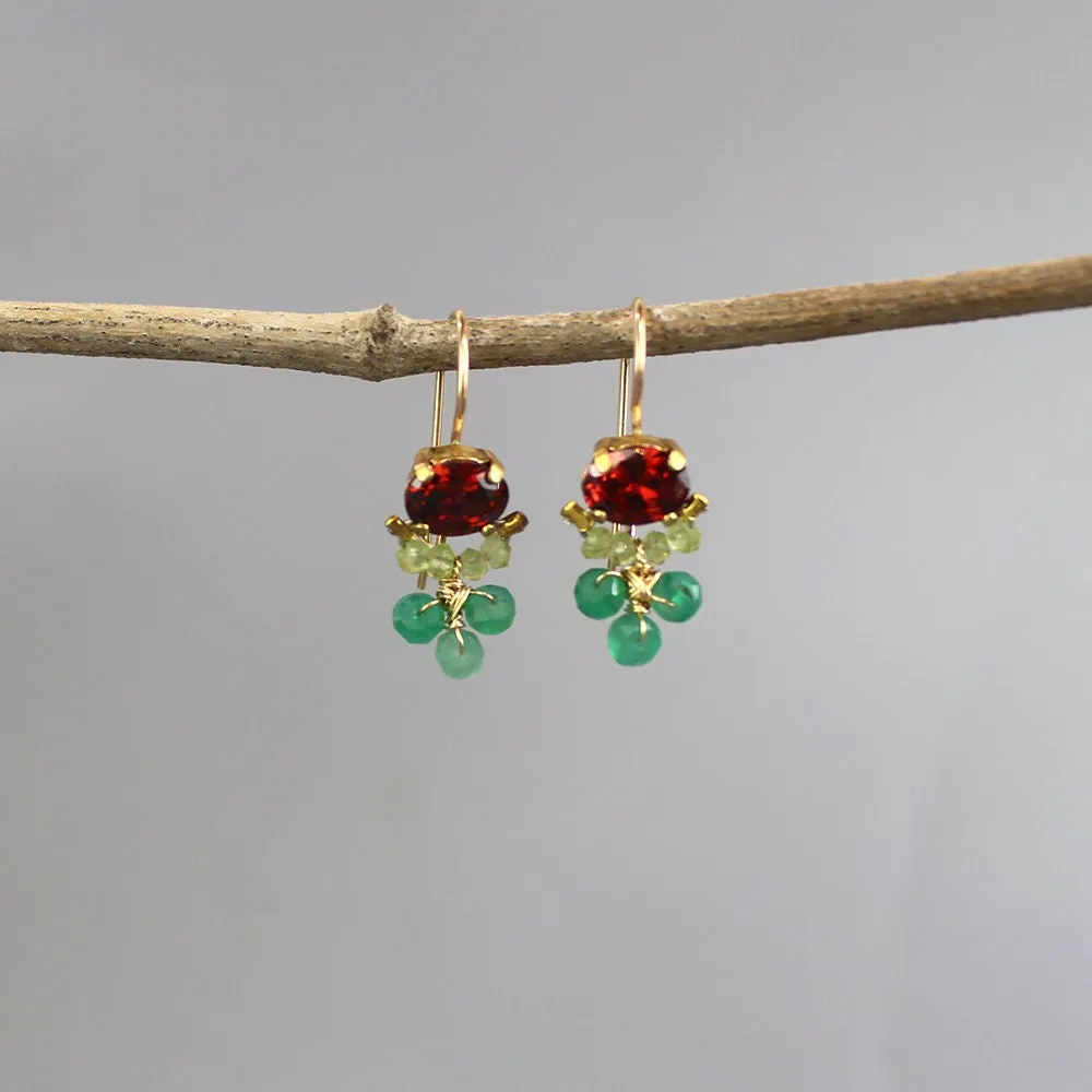 Red Green Clover Jewelry Set