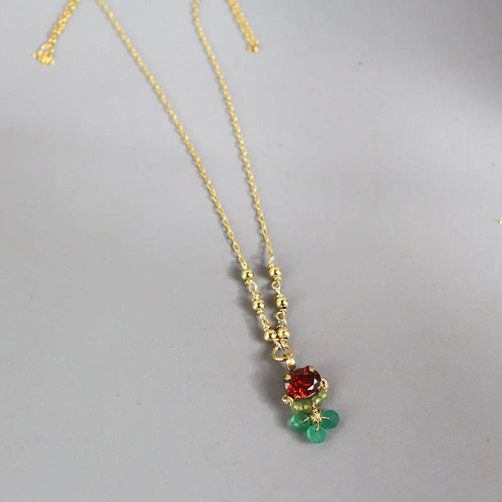 Red Green Clover Jewelry Set