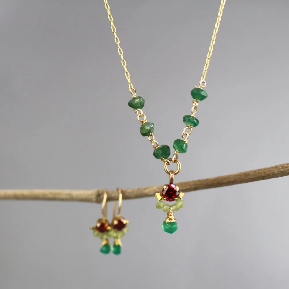 Red Green Petite Dancer Jewelry Set