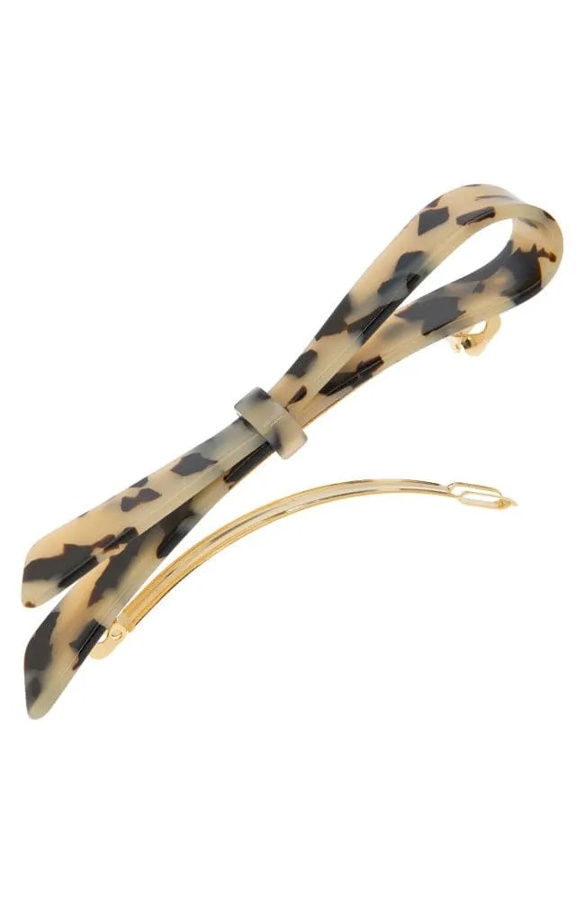 Ribbon Bow Long & Skinny Barrette - Classic