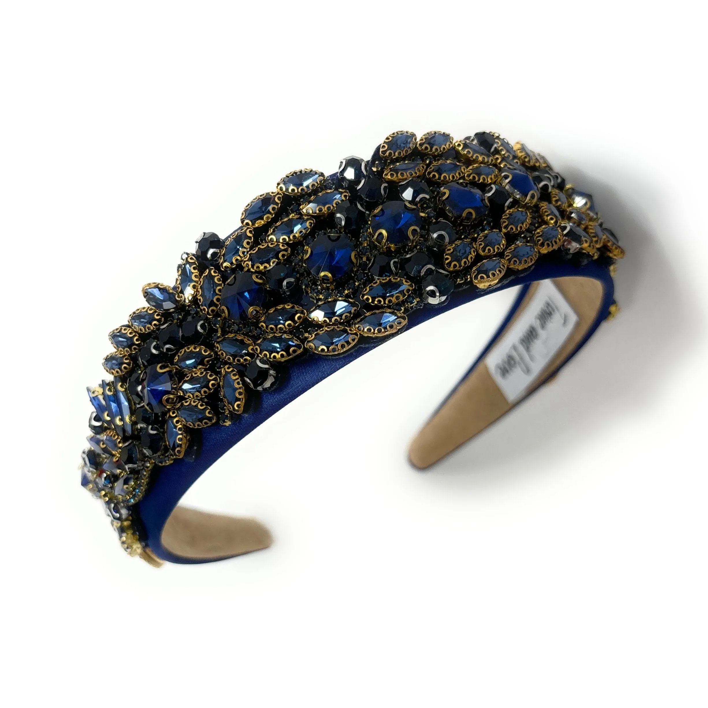 Sarah Embellished Navy Blue Baroque Headband