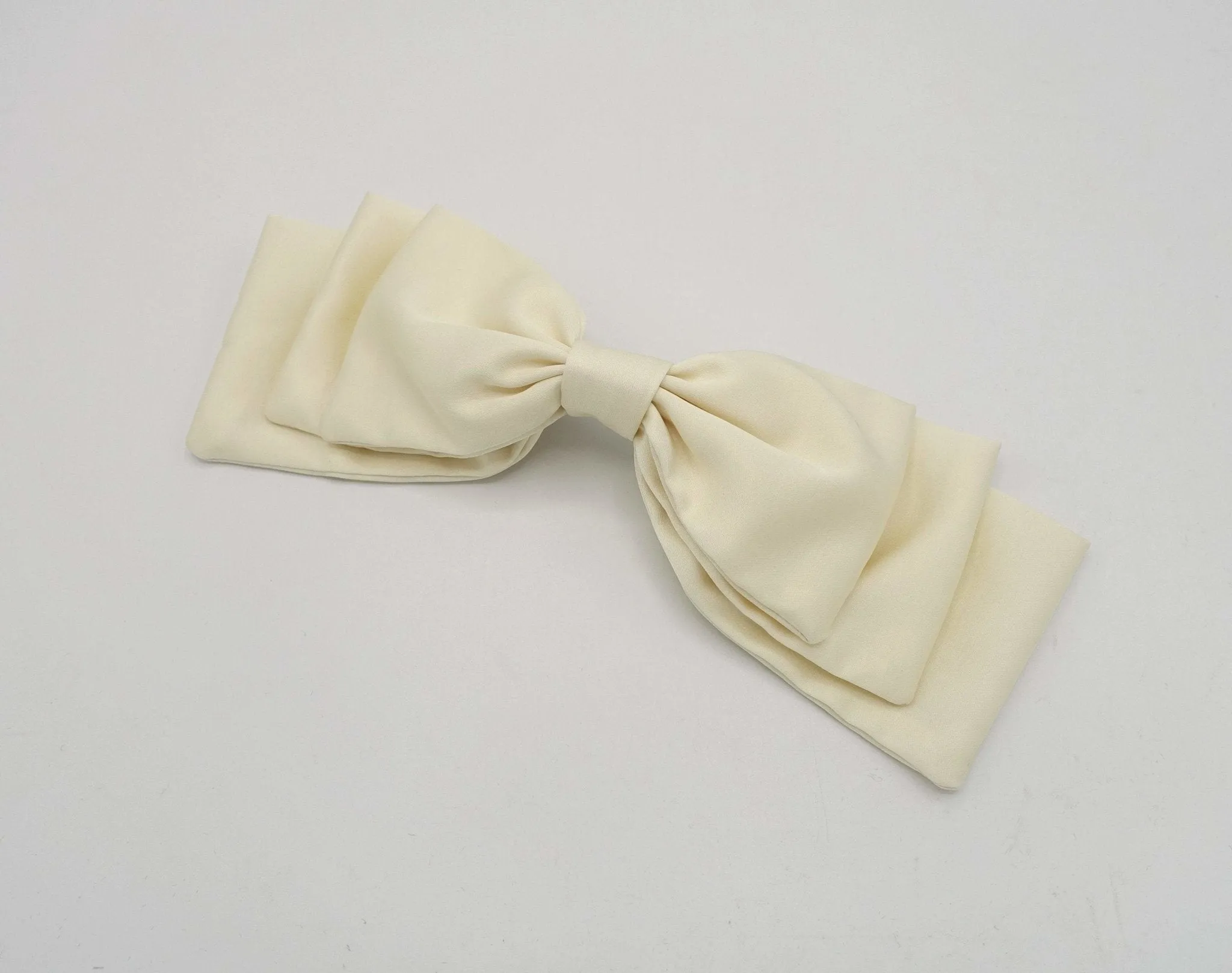 satin double stacked hair bow for women