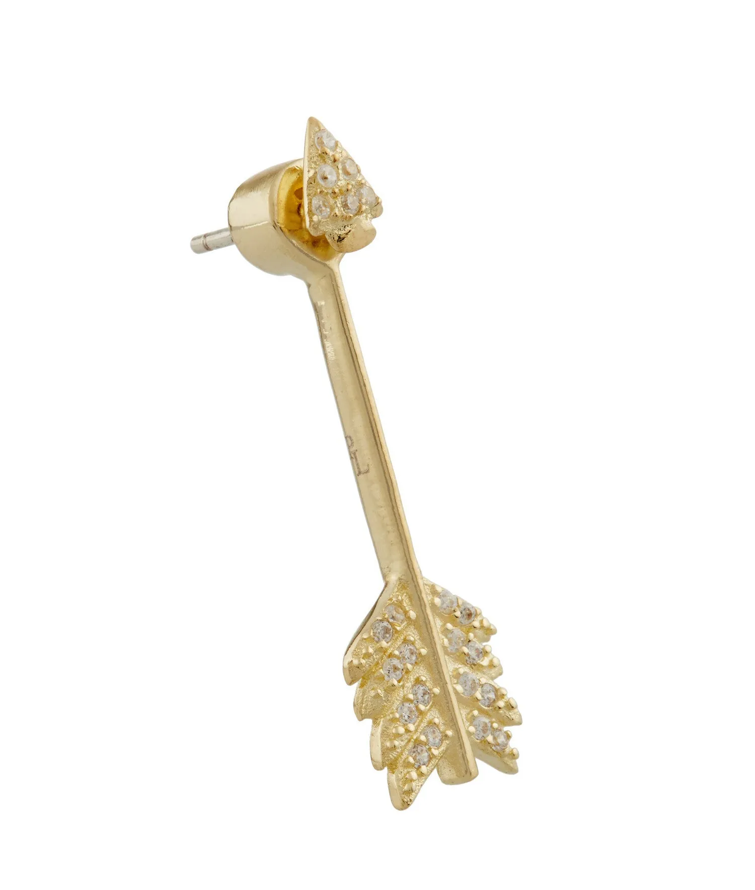 Shooting Arrow Earring, Antique Gold