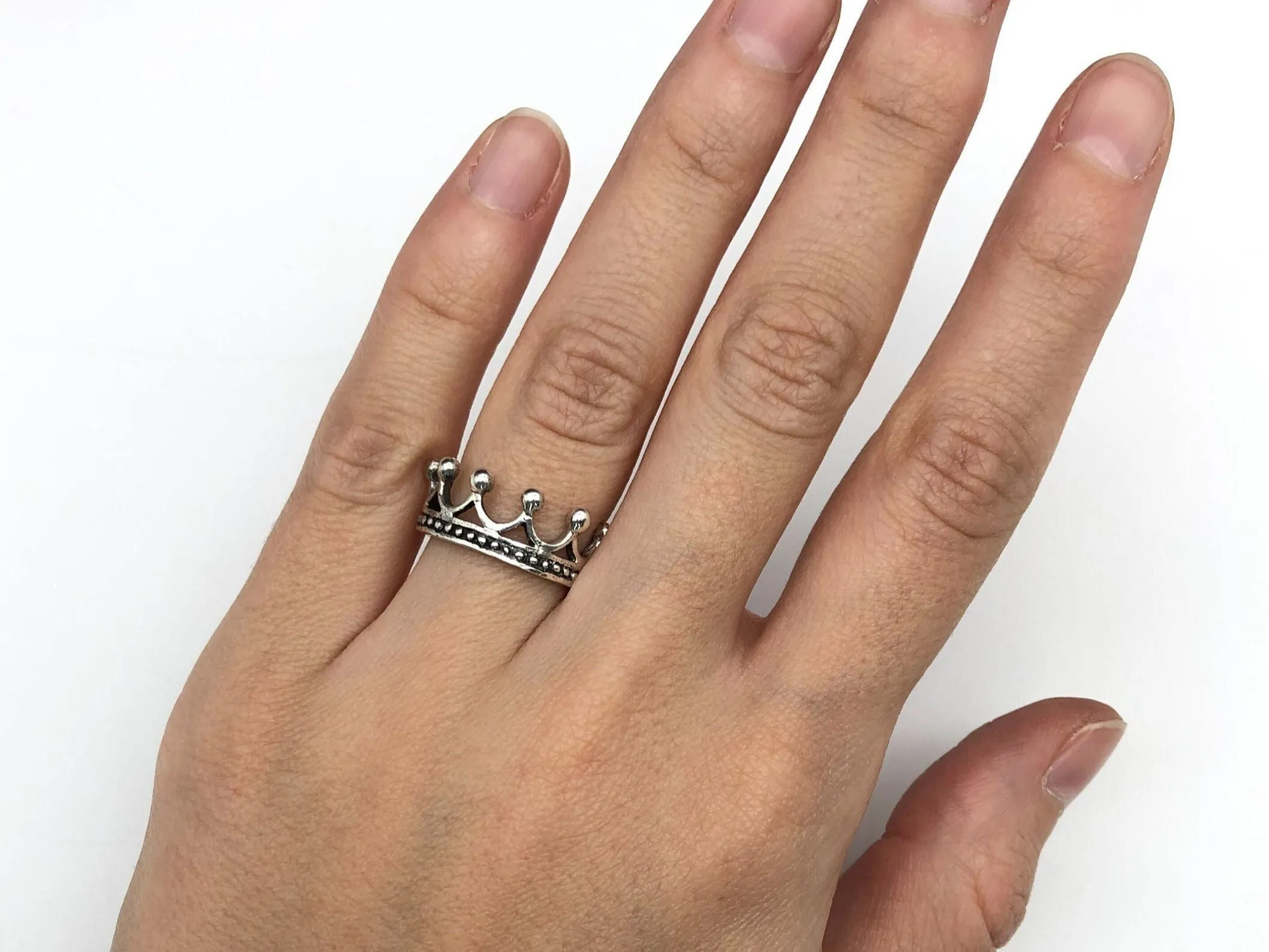 Silver Crown Ring - Princess Ring - Silver Queen Ring