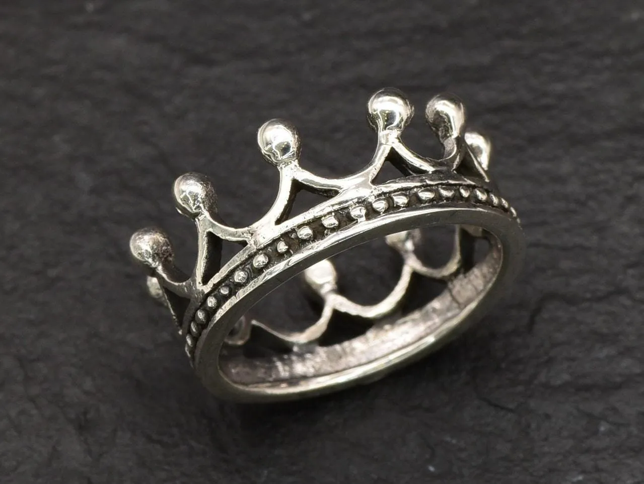 Silver Crown Ring - Princess Ring - Silver Queen Ring