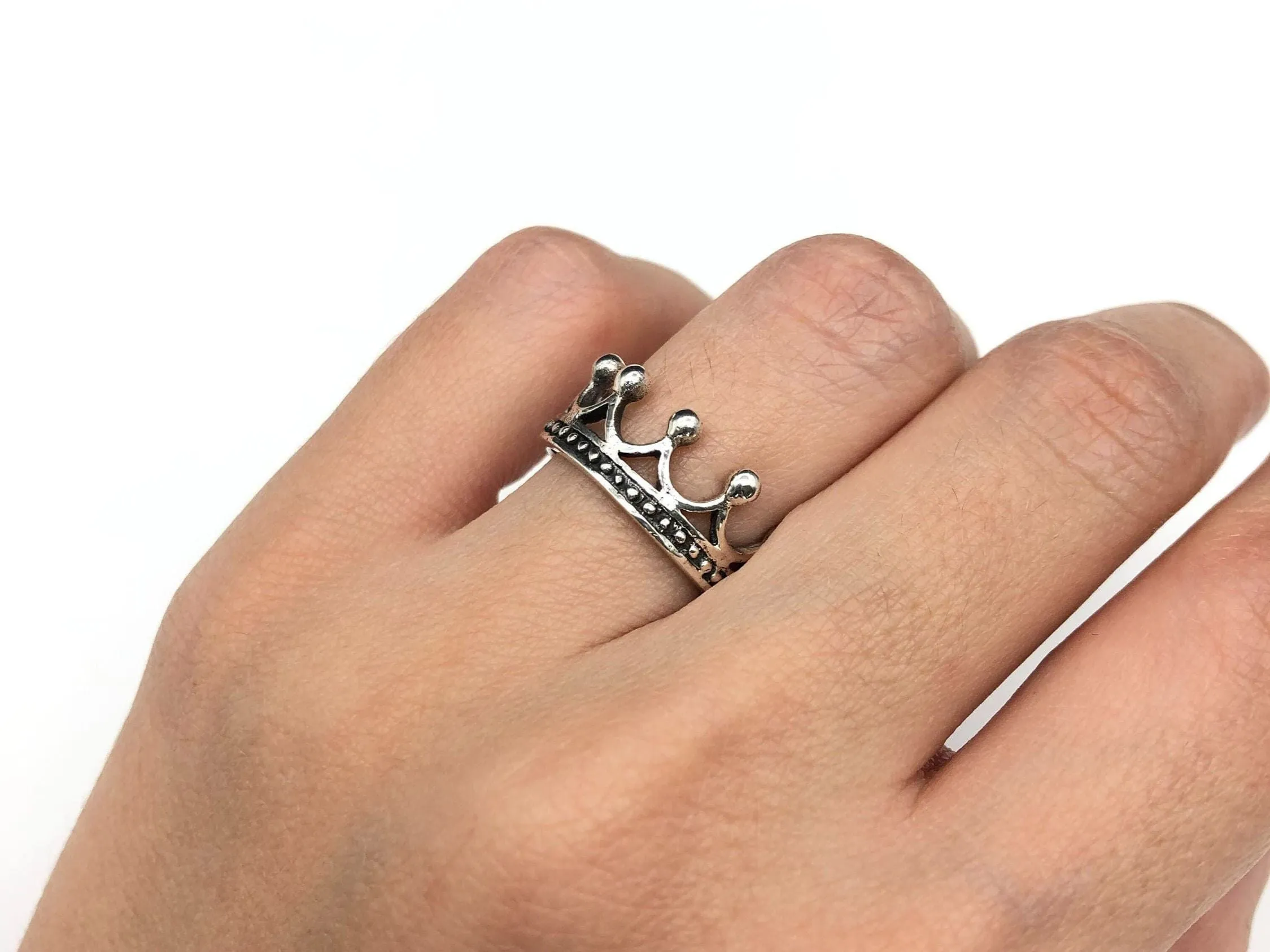 Silver Crown Ring - Princess Ring - Silver Queen Ring