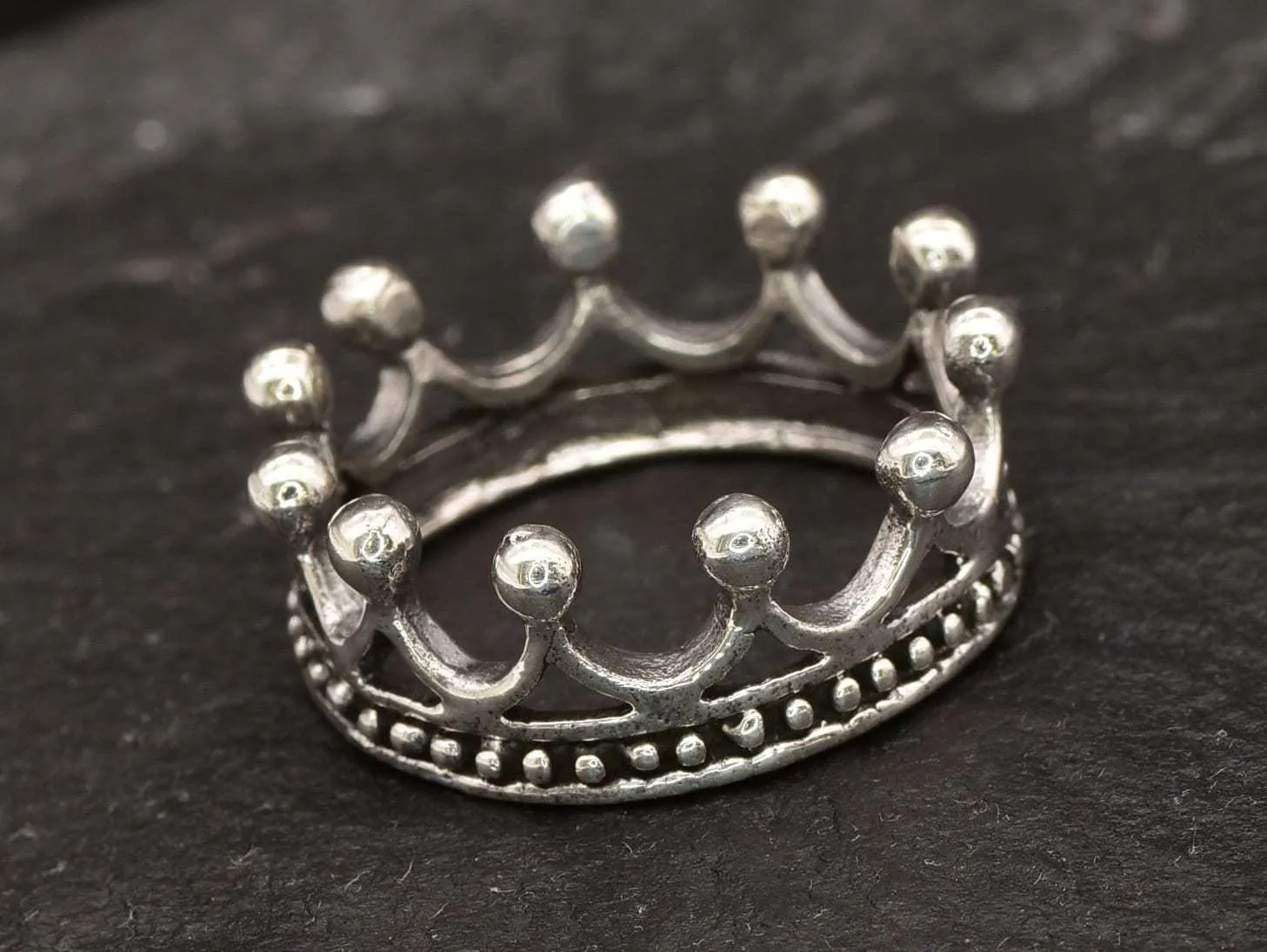 Silver Crown Ring - Princess Ring - Silver Queen Ring