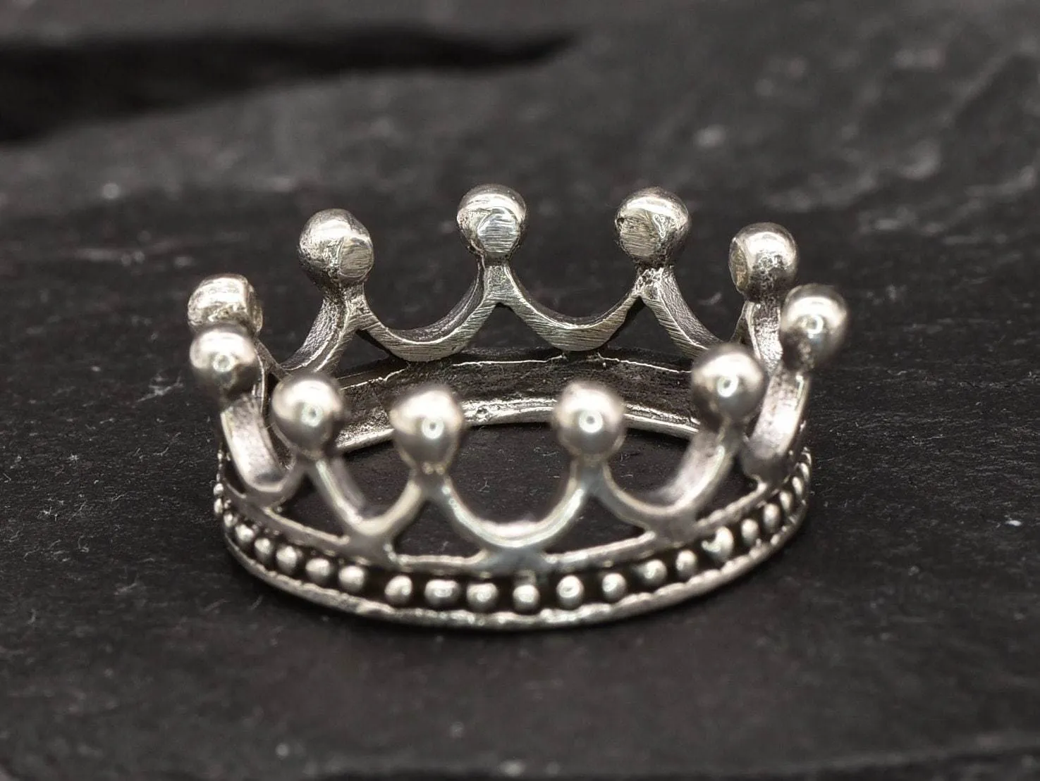 Silver Crown Ring - Princess Ring - Silver Queen Ring