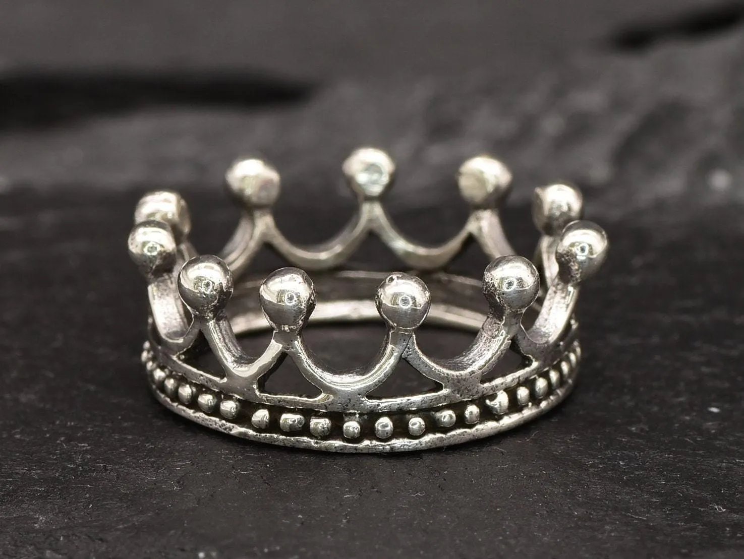 Silver Crown Ring - Princess Ring - Silver Queen Ring