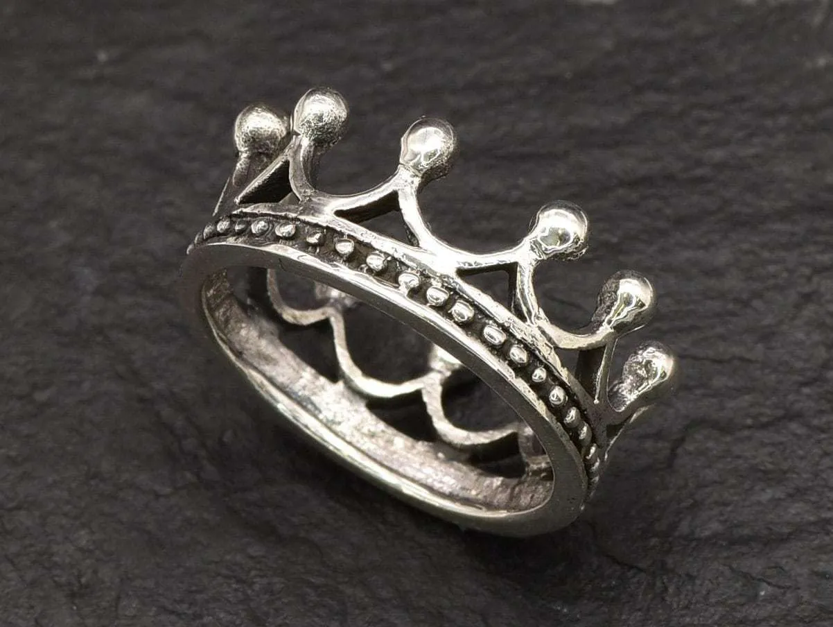 Silver Crown Ring - Princess Ring - Silver Queen Ring