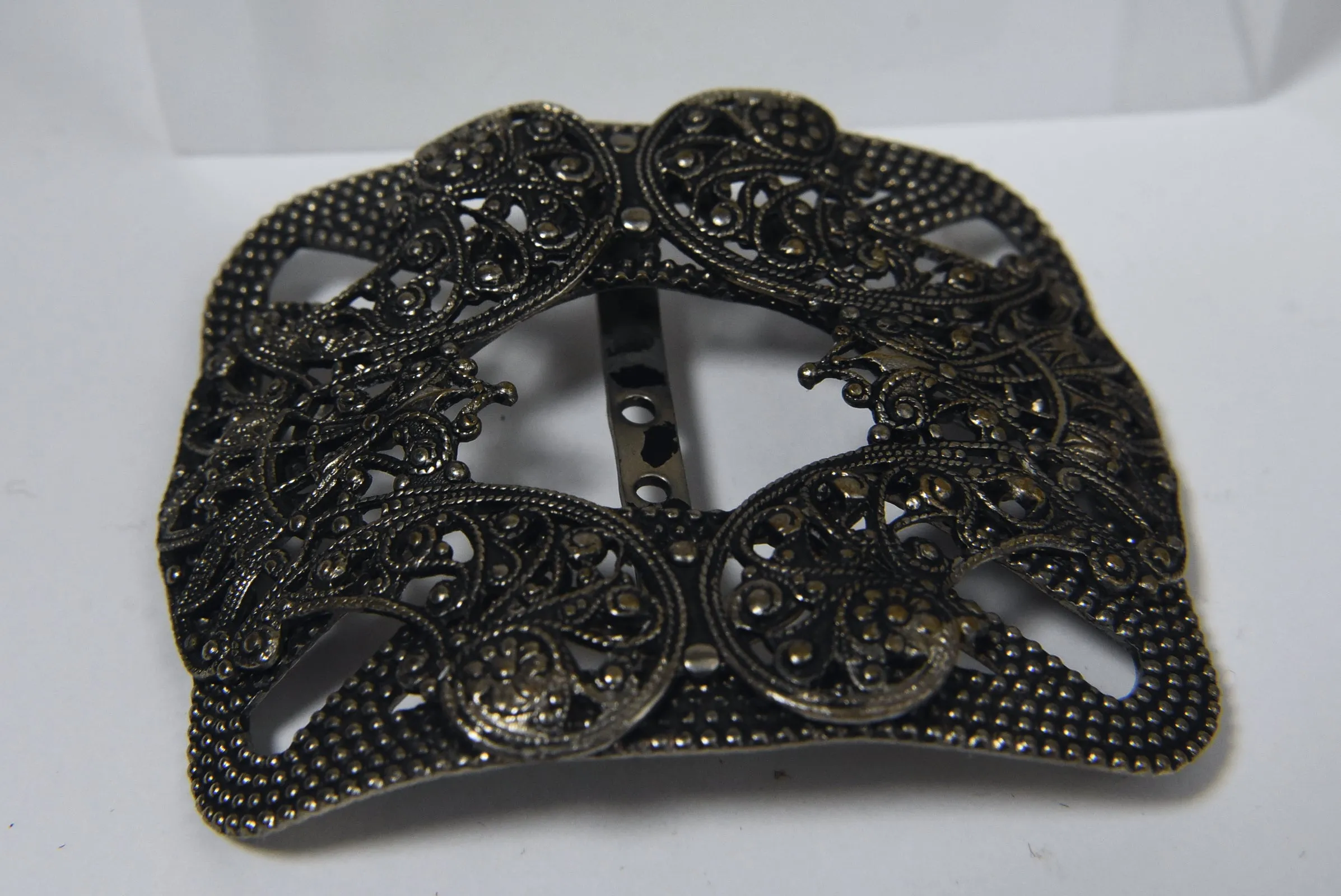 Silver Filigree Belt Buckle