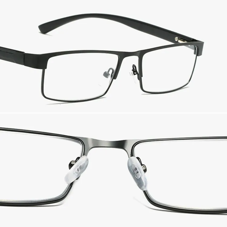 Simple Matel Frame Reading Glasses Hyperopia Eyeglasses  2.00D(Gun-color)