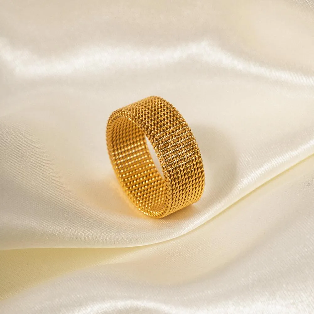 Simple Wide Band Woven Ring