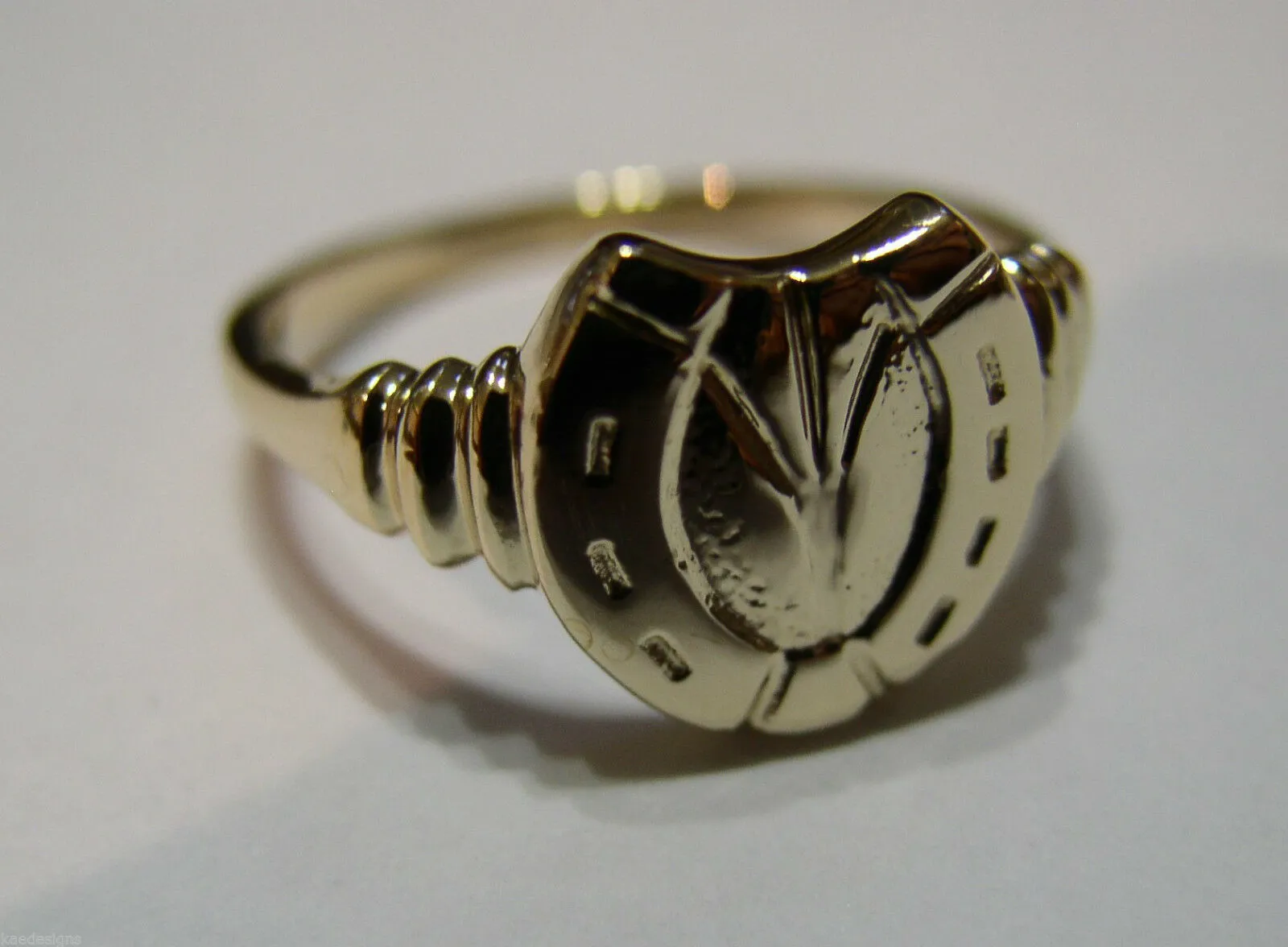 Size U - Kaedesigns, New Large 9ct Genuine Yellow, Rose or White Gold  Lucky Horseshoe Ring