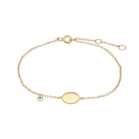Tansanit Gravur Armband in Vergoldetem Sterling Silber