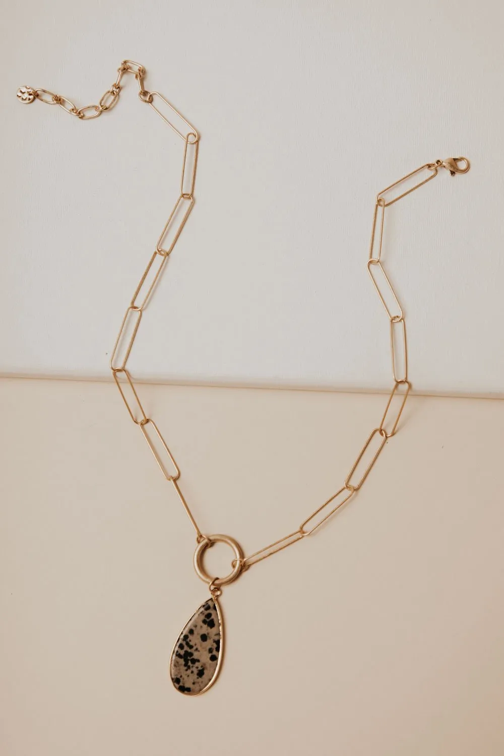 Teardrop Stone Pendant Necklace