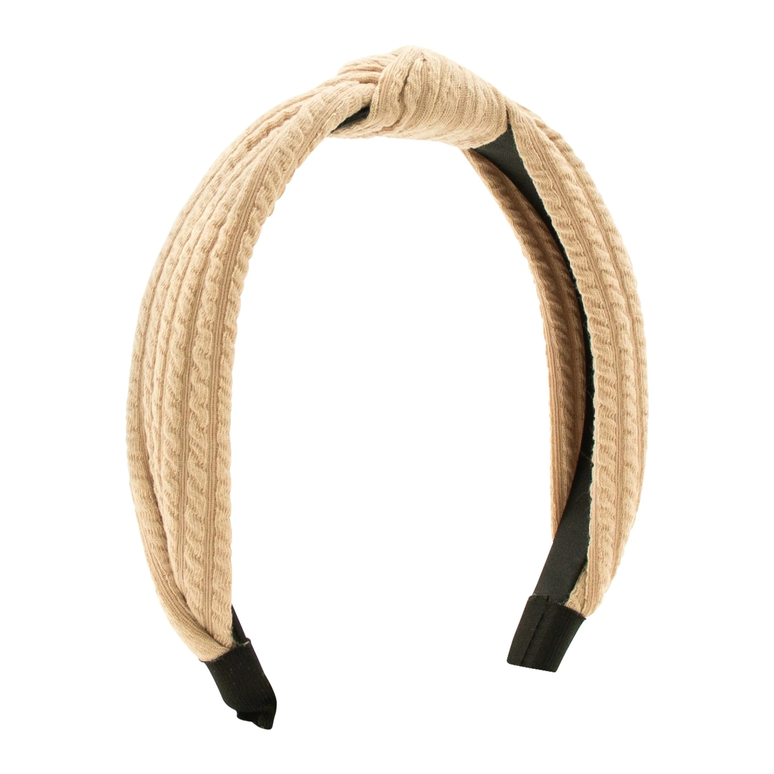 Textured fabric wrapped knot headband