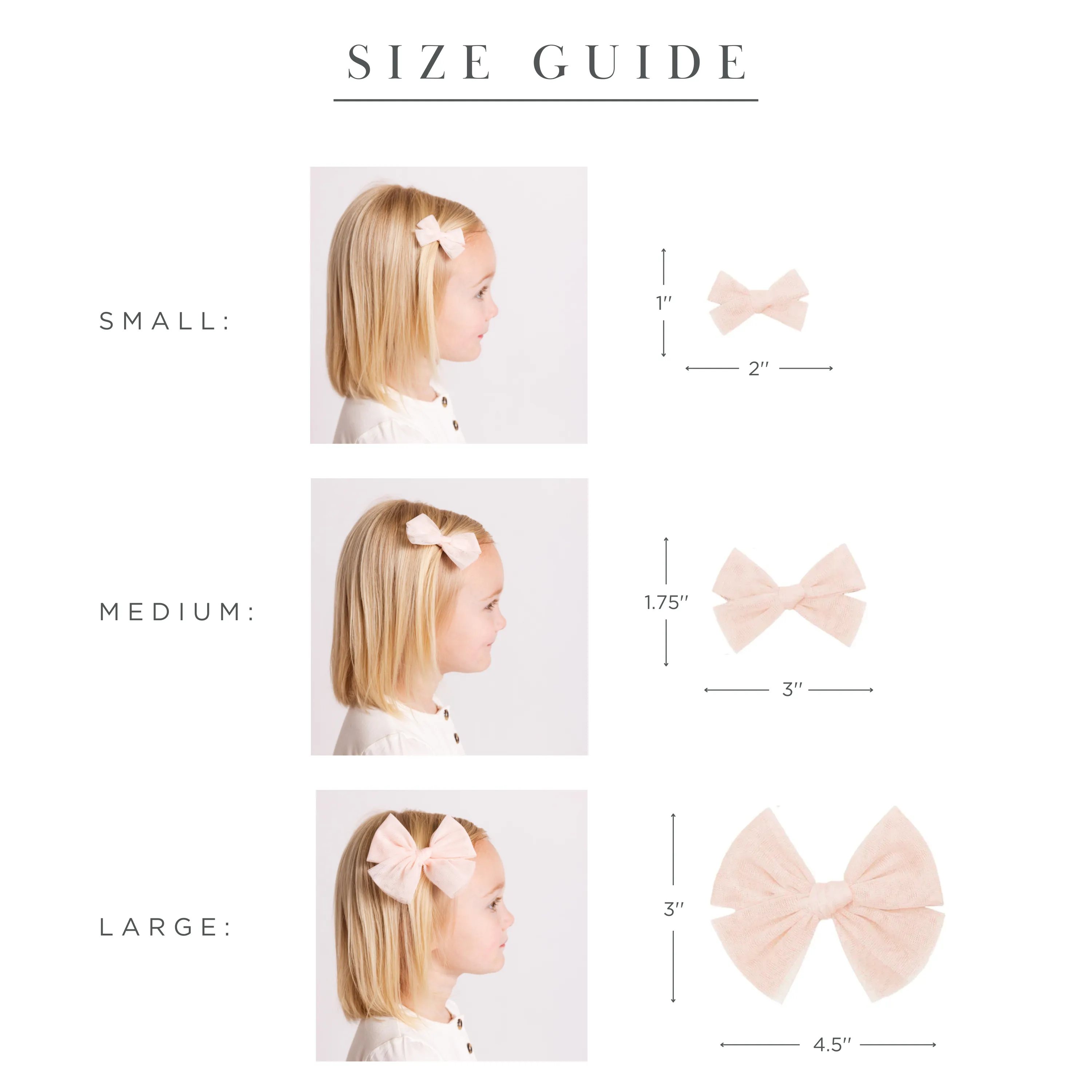 Tulle Bow 3 Pack: Blush Clips