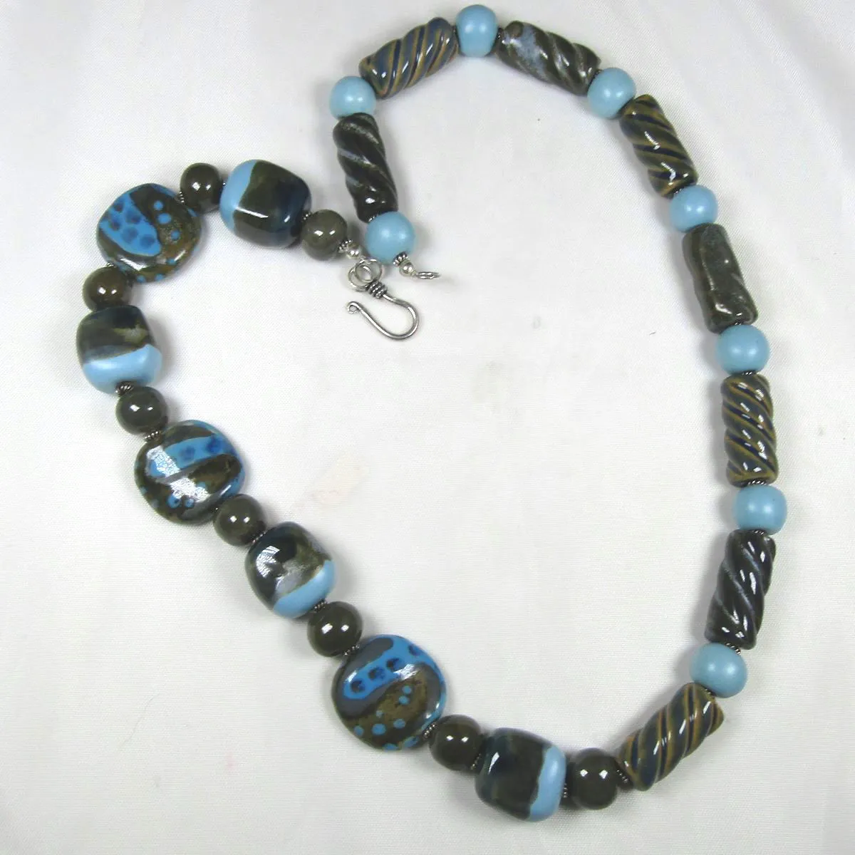 Turquoise and Green  Fair Trade Bead Kazuri Necklace