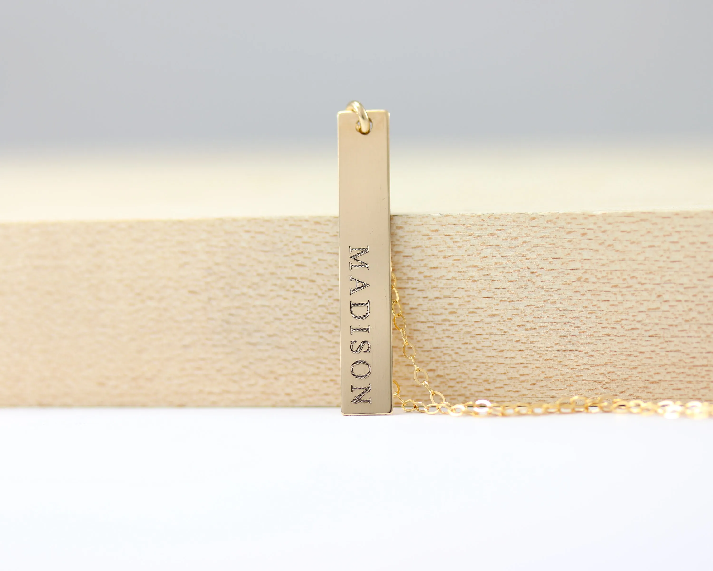 Vertical Bar Name Necklace