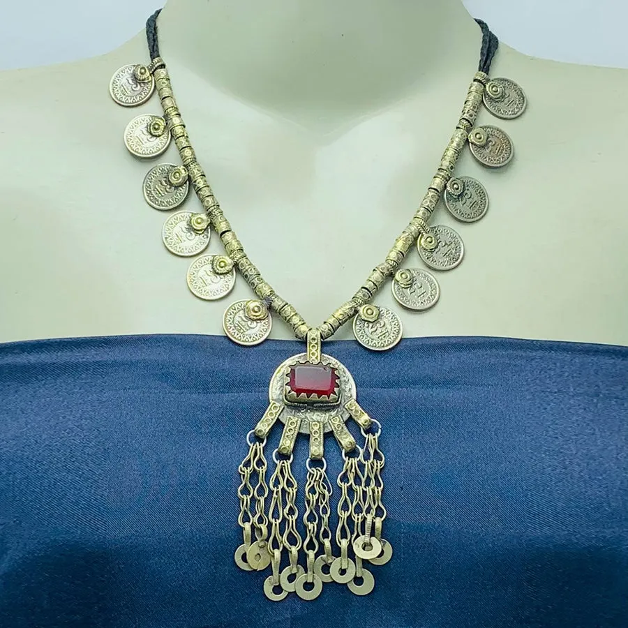 Vintage Kuchi Tribal Necklace With Coins