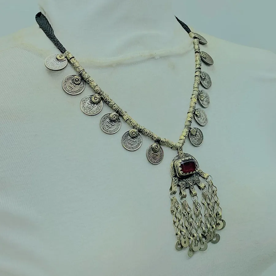 Vintage Kuchi Tribal Necklace With Coins