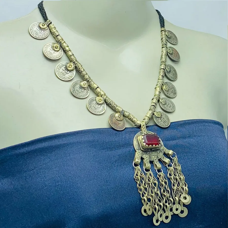 Vintage Kuchi Tribal Necklace With Coins