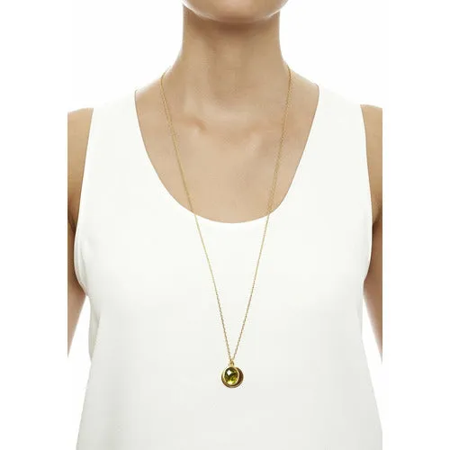 Virgo Zodiac Necklace with Peridot Charm