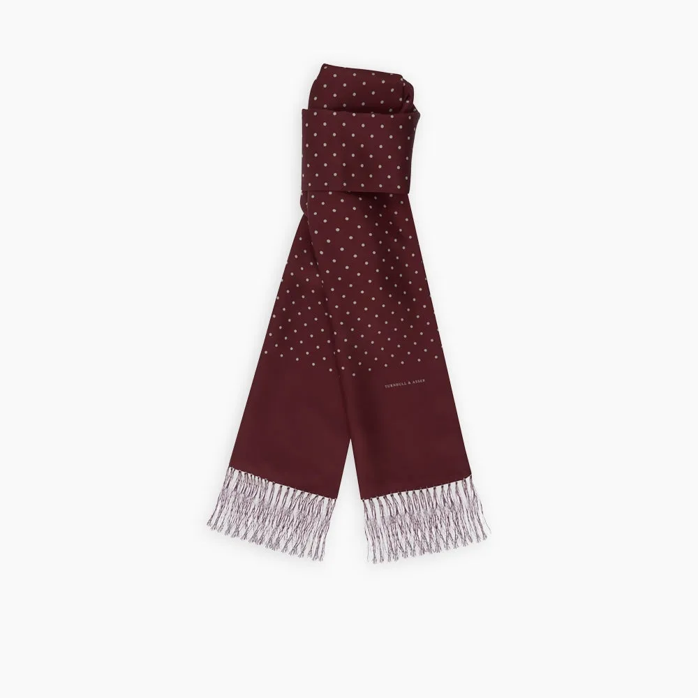 Wine Spotted Silk Scarf