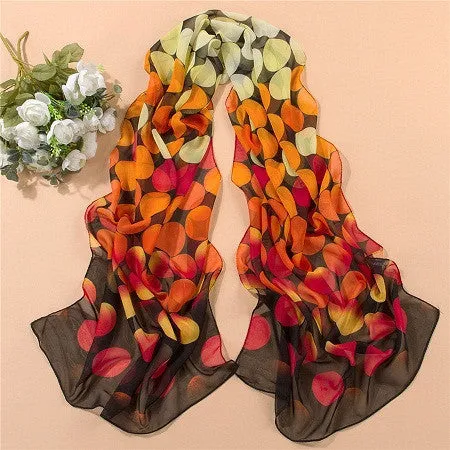 Women's scarf leopard scarf print long shawl cape silk chiffon tippet muffler
