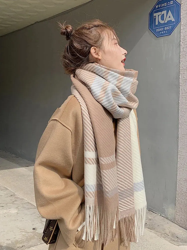 Women's Scarf -  Preppy Style Plaid Wrap Scarf