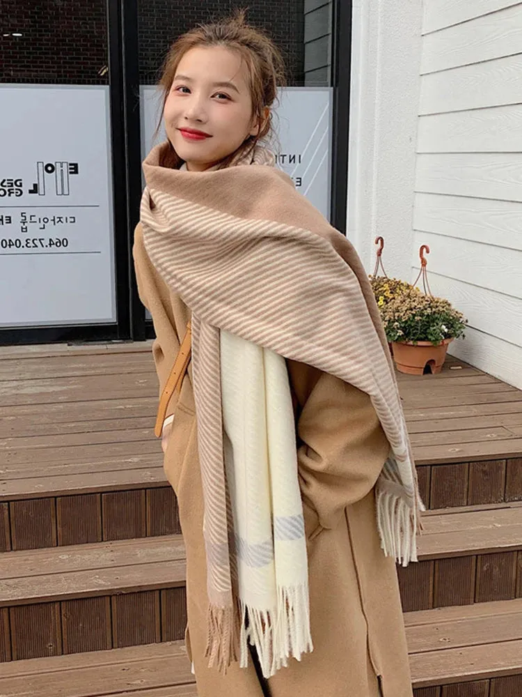 Women's Scarf -  Preppy Style Plaid Wrap Scarf