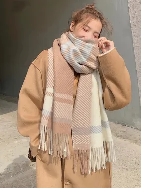 Women's Scarf -  Preppy Style Plaid Wrap Scarf